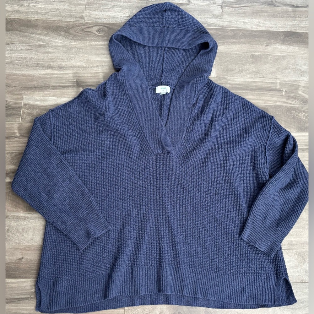 Aerie Oversized Hooded Sweater Soft Waffle Knit Texture Size L XL XXL 1X 2X